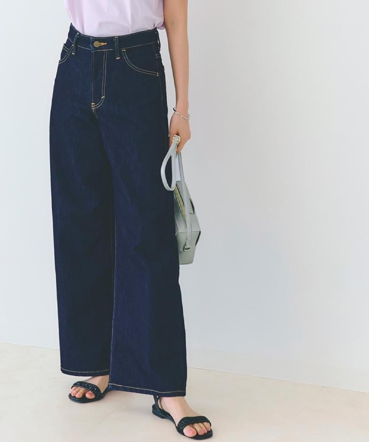 grove 【Lee*grove別注】WIDE DENIM PANTS グローブ パンツ ジーンズ・デニムパンツ ブルー ネイビー【送料無料】