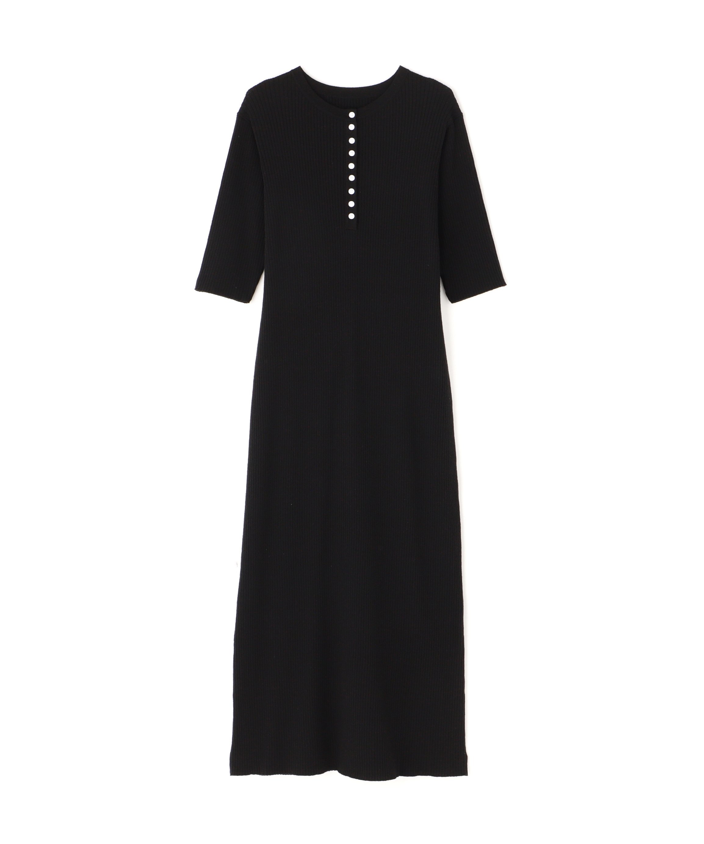 【SALE／60%OFF】N. Natural Beauty Basic ヘンリーネックリブニットワンピース エヌ ナチュラルビューティーベーシック* ワンピース・ドレス ワンピース ブラック ブルー【送料無料】