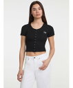 GUESS JEANS GUESS JEANS 半袖 シャツ レディース(W)Snap Embro Slim Top ゲス トップス カットソー・Tシャツ ブラック ホワイト ブルー【送料無料】