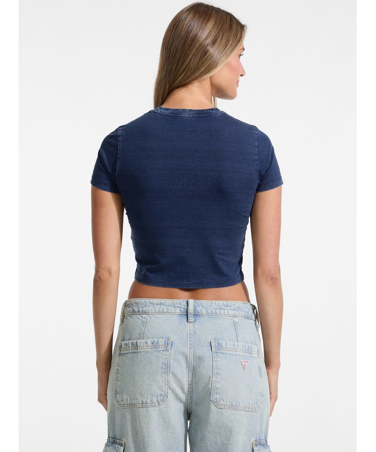 【SALE／50%OFF】GUESS JEANS GUESS JEANS Tシャツ (W)Ss Cn Indigo Baby Tee ゲス トップス カットソー・Tシャツ ネイビー