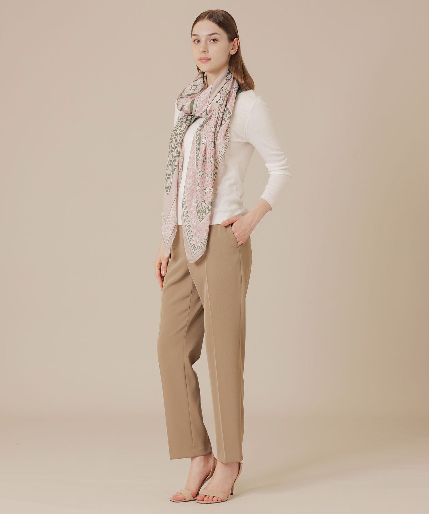MACKINTOSH LONDON Rattiパネルスカーフ マッキントッシュ ロンドン ファッション雑貨 スカーフ・バンダナ ピンク【送料無料】