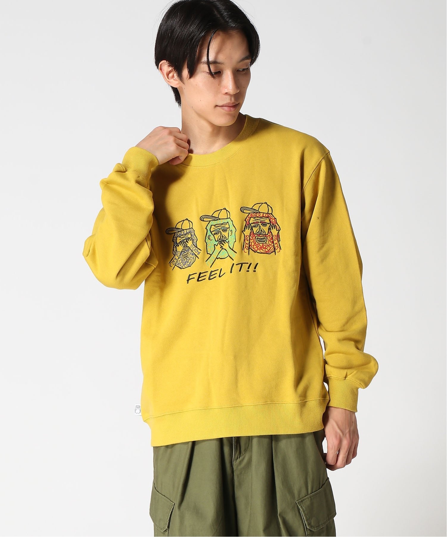 gym master gym master/(U)10.3oz FEEL IT! 刺繍スウェットシャツ ジムマスター トップス スウェット・トレーナー グレー イエロー ブルー ブラック【送料無料】