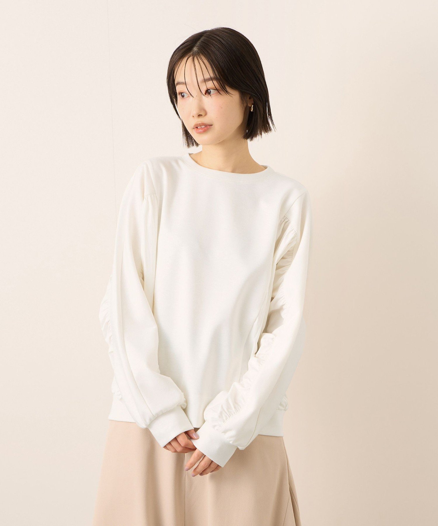 ketty 【ふんわり,きちんと.】ドルマンギャザープルオーバー ケティ トップス カットソー・Tシャツ ホワイト ブラック ブルー