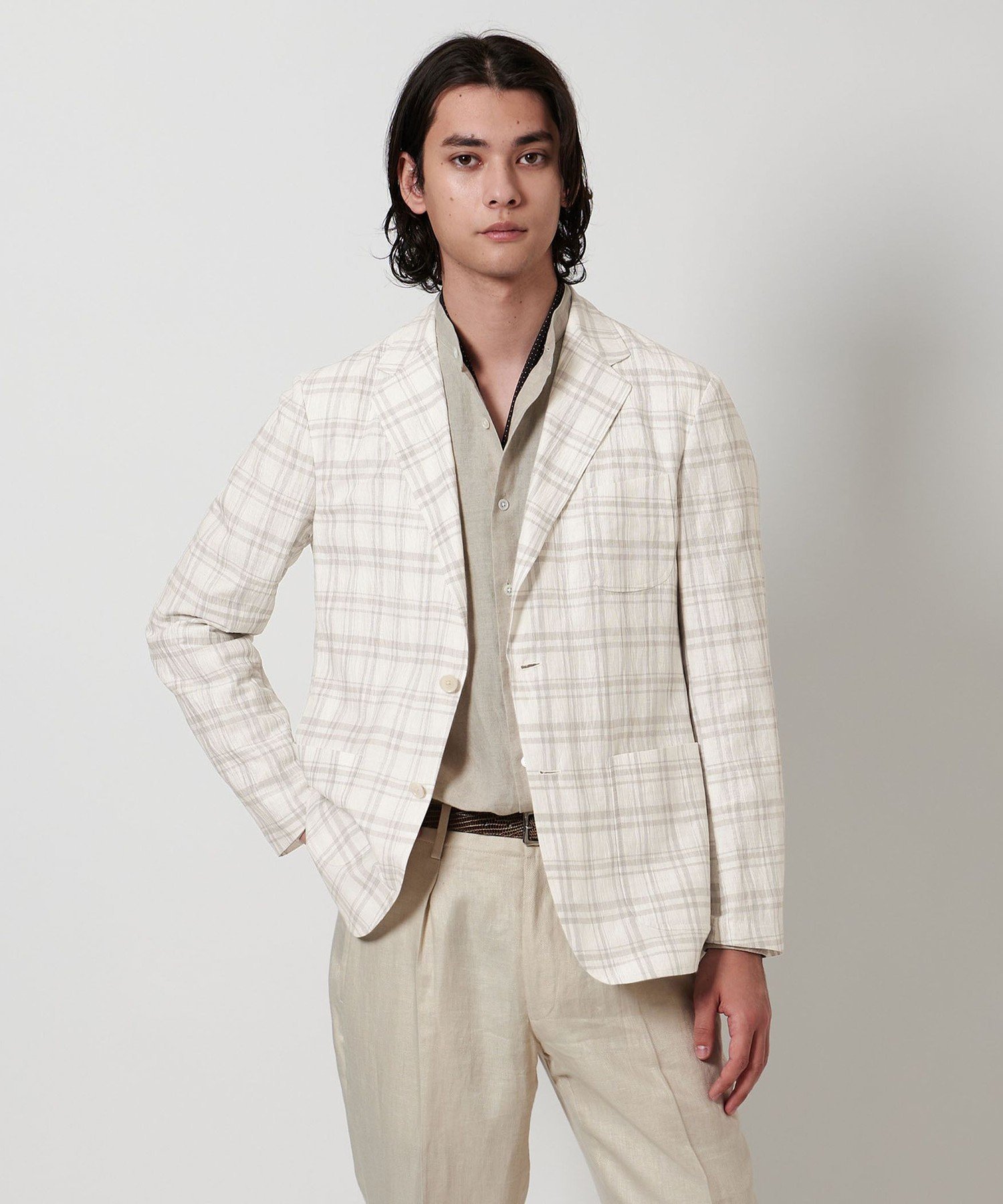 【SALE／50%OFF】UNITED ARROWS ワッシャー シングル 2ボタンジャケット ユナイテッドアローズ アウトレット ジャケット・アウター テーラードジャケット・ブレザー ホワイト【送料無料】