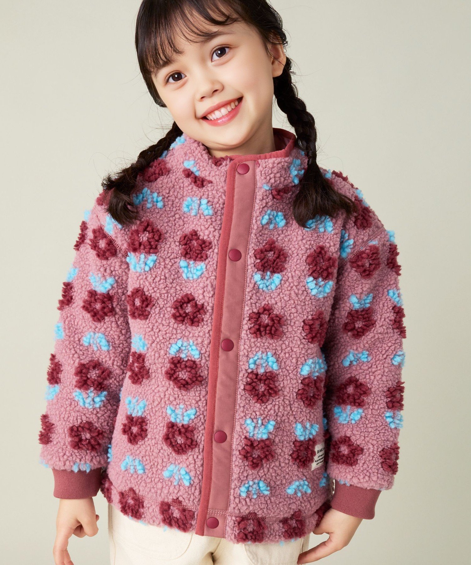 BEAMS mini 【待望の入荷！】ジャカード ボア ブルゾン 24AW(90~150cm) 冬アウター ビームス ミニ ジャケット・アウター ブルゾン・ジャンパー【送料無料】