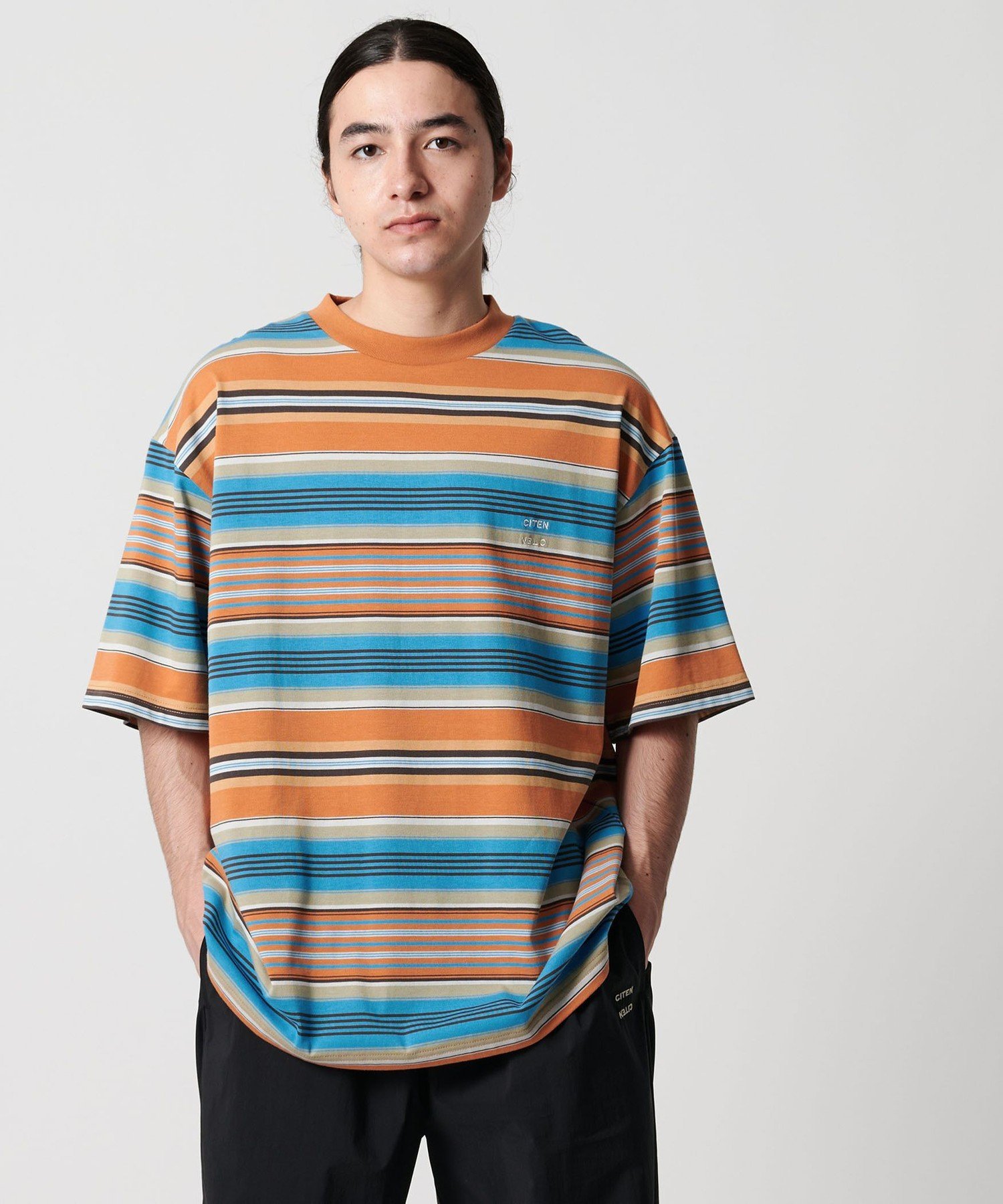 【関税込み】Thom Browne オレンジ&ブルー ボーダー Tシャツ 楽天市場】ボーダー(カラーオレンジ)(Tシャツ・カットソー