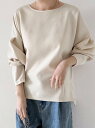 【SALE/30%OFF】Doux Belle サイドスリットカットソー ドゥー・ベル トップス その他のトップス ブラック ベージュ ホワイト