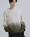 【SALE/10%OFF】tk.TAKEO KIKUCHI コットン畔編みグラデーションニット ティーケータケオキクチ トップス ニット グレー ホワイト【送料無料】