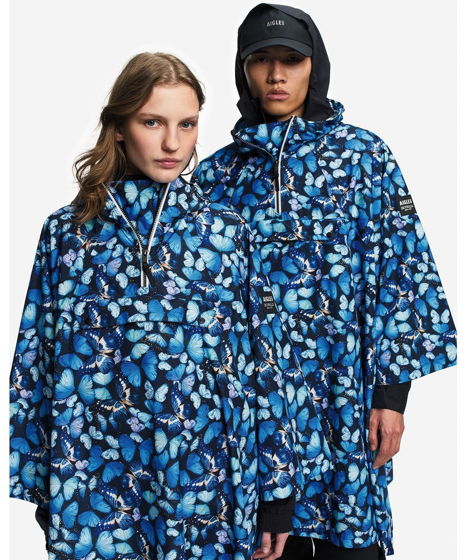 AIGLE 【DEYROLLE】 透湿防水 2.5レイヤー パッカブルポンチョ エーグル ジャケット・アウター レインコート ブルー【送料無料】