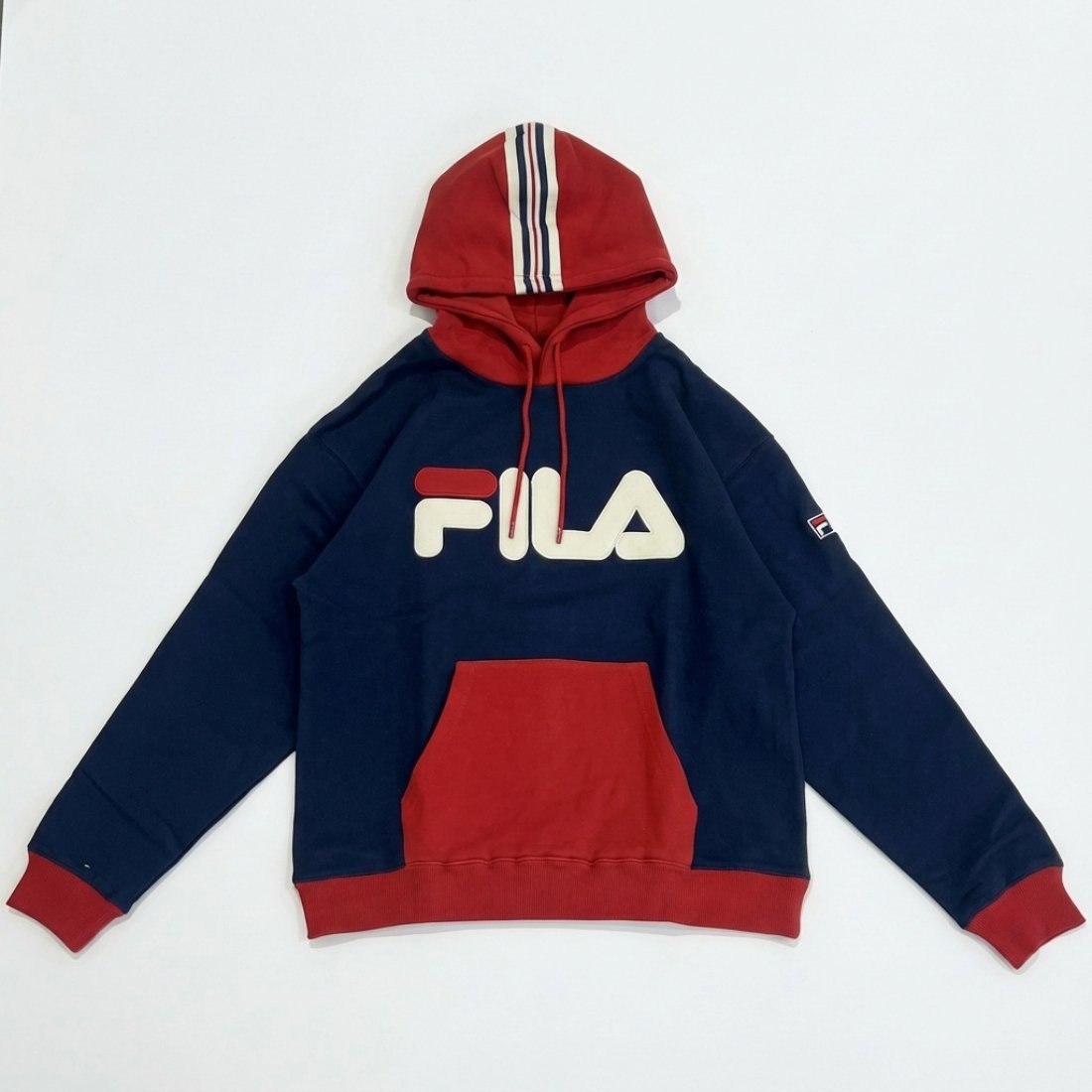 【SALE／50%OFF】FILA PULLOVER HOODIE フィラ トップス パーカー・フーディー ホワイト ネイビー レッド【送料無料】