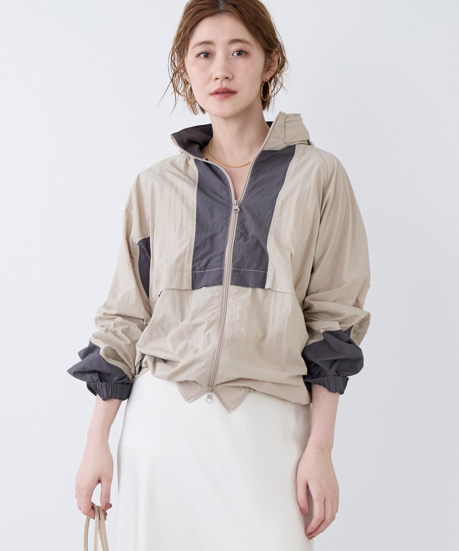 MICA&DEAL ＜追加＞【UMBRO*MICA&DEAL】配色ナイロンブルゾン マイカアンドディール ジャケット・アウター ブルゾン・ジャンパー ブラック ベージュ