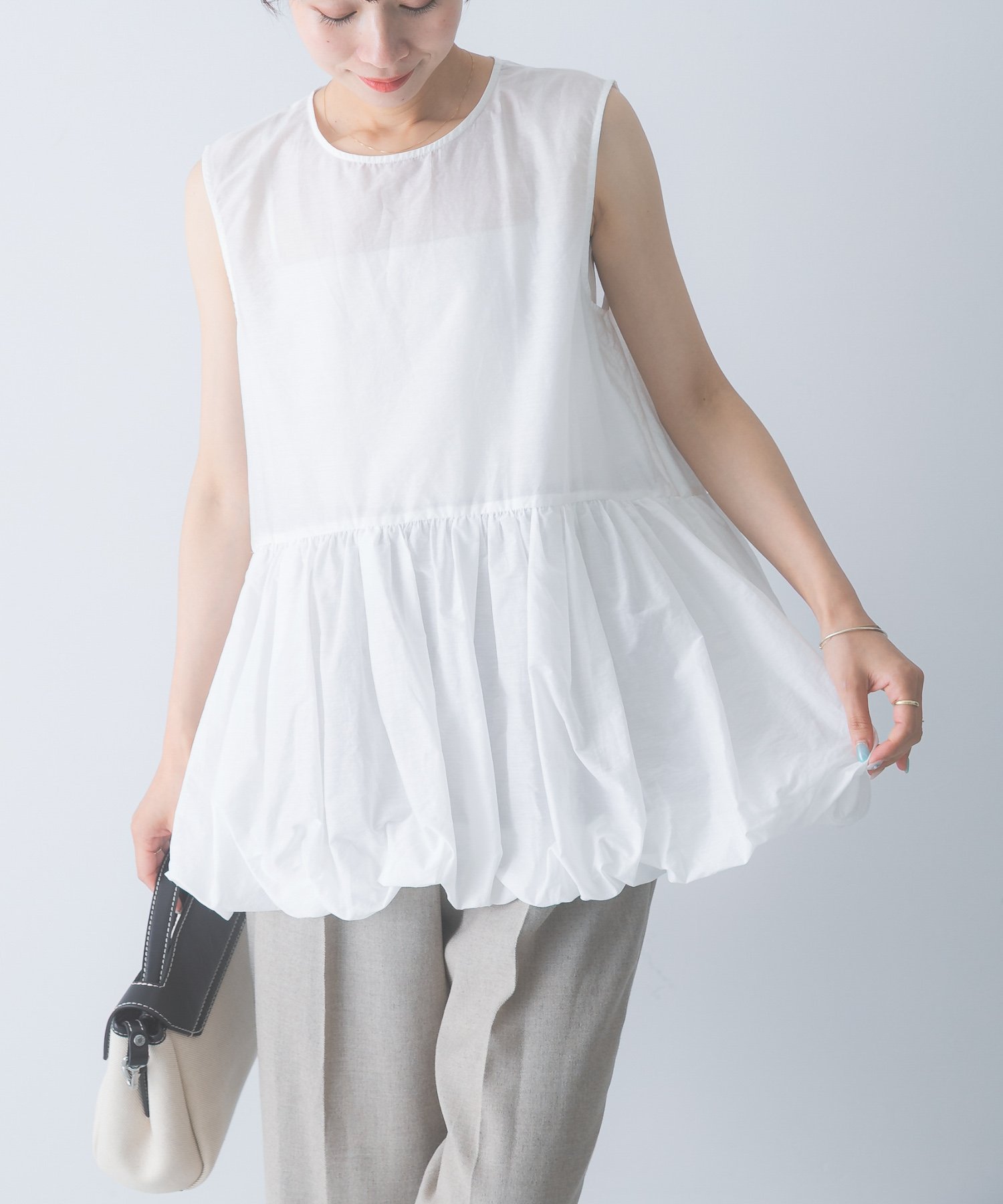 【SALE／40%OFF】URBAN RESEARCH ROSSO CHIGNON バルーンペプラムブラウス アーバンリサーチロッソ トップス シャツ・ブラウス ホワイト イエロー レッド【送料無料】