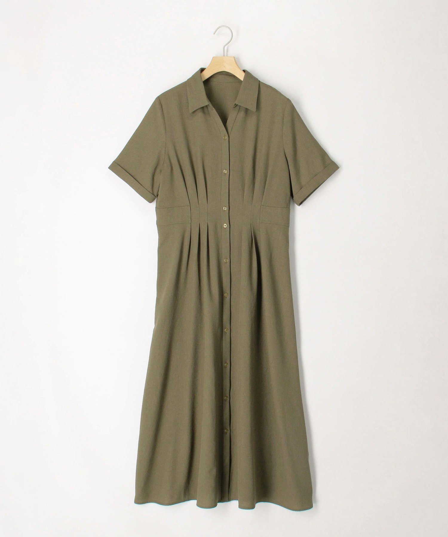 【SALE／30%OFF】MICO COULIER 防シワウエストタックワンピース ノーリーズ ワンピース・ドレス ワンピース カーキグリーン ネイビー【送料無料】