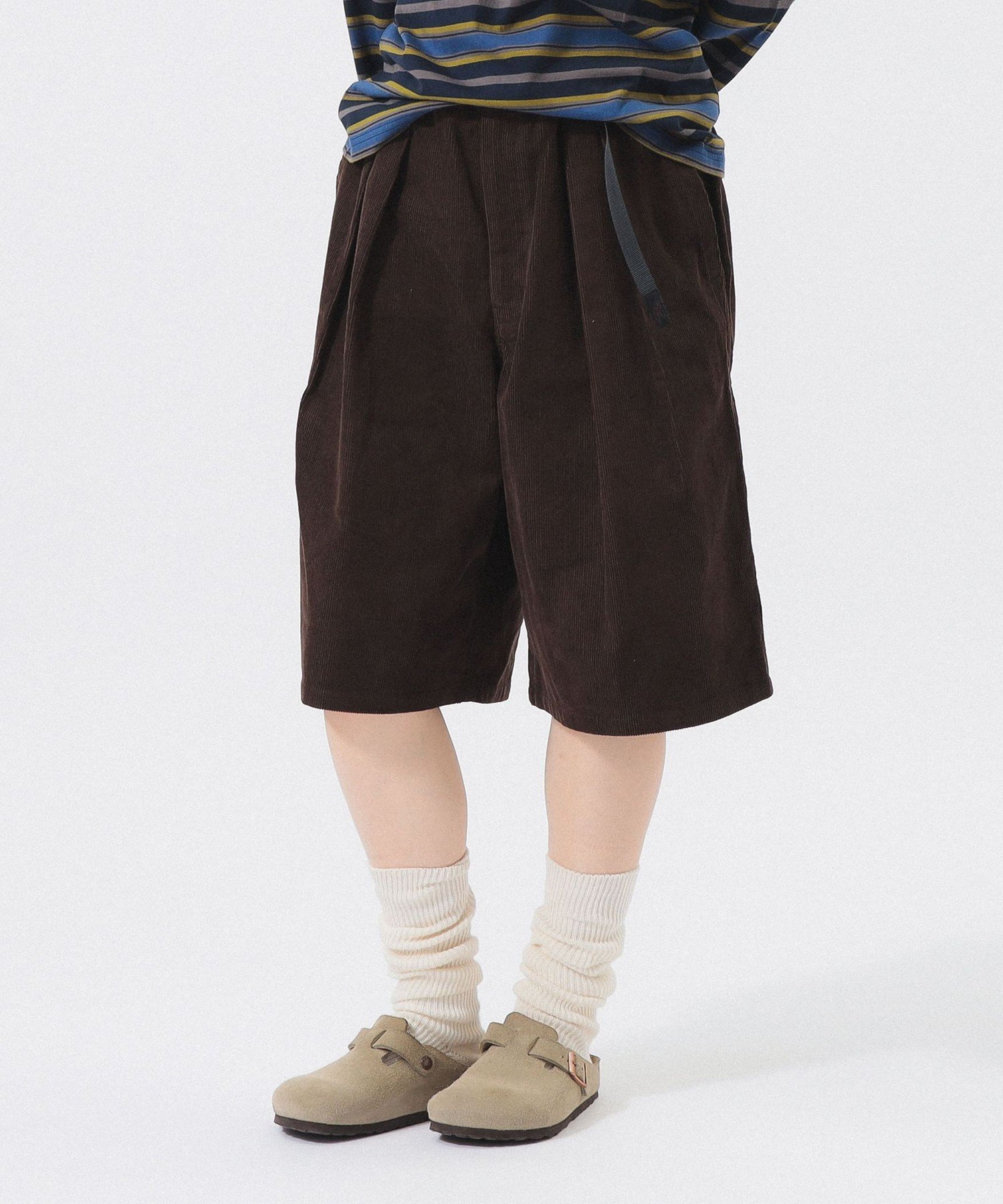 【別注】Gramicci / コーデュロイ ワイド ショートパンツ ビームス ウイメン パンツ その他のパンツ ネイビー ブラウン パープル
