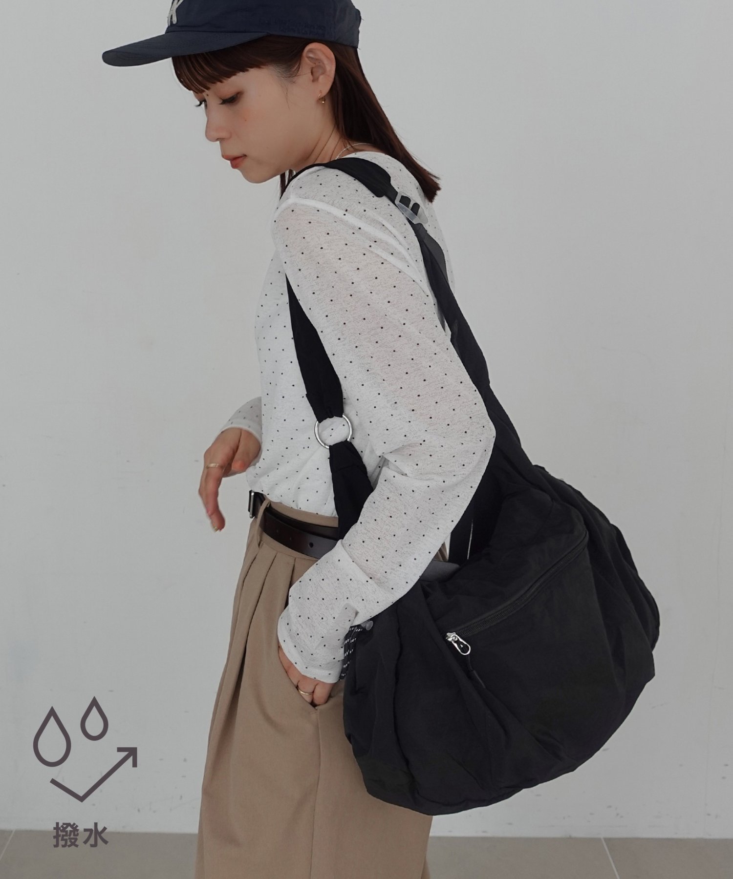 Discoat 【雨の日も安心♪】シアーリップビッグショルダー ディスコート バッグ ショルダーバッグ グレー ブラウン ブラック【送料無料】