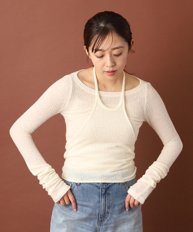 【SALE／60%OFF】DRESSTERIOR muller of yoshiokubo(ミュラーオブヨシオクボ)レイヤードトップス ドレステリア トップス カットソー・Tシャツ ホワイト【送料無料】