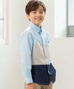 【SALE/20%OFF】J.PRESS 【140-170cm】カラーブロック シャツ ジェイプレス トップス シャツ・ブラウス ブルー【送料無料】