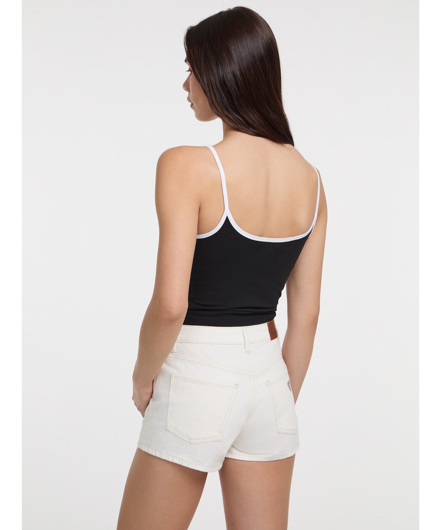 GUESS JEANS キャミソール(W)Emb Star Tank Top ゲス トップス キャミソール ブラック ホワイト
