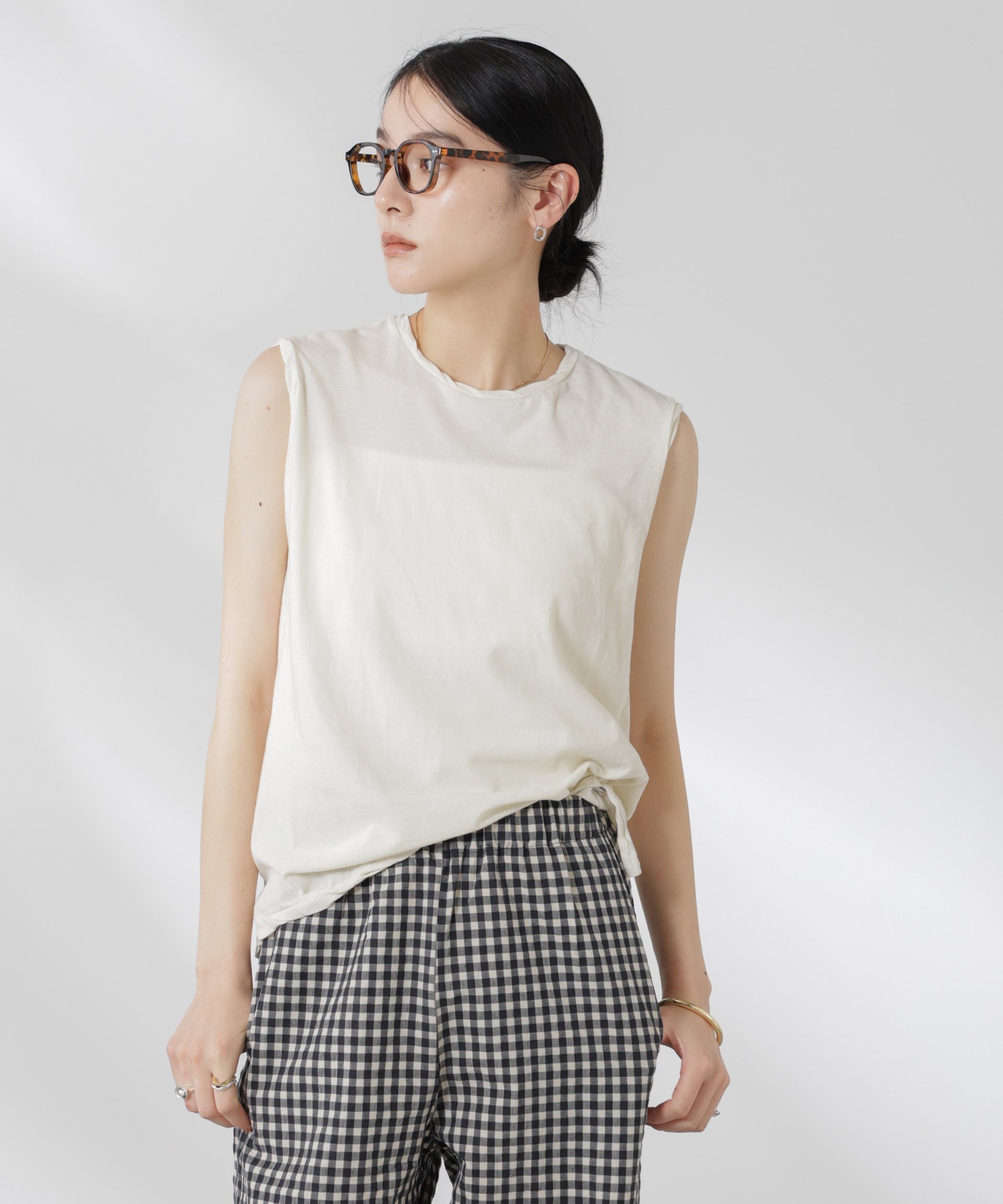 【SALE／30%OFF】NANO universe GREYCHORD/SOFIE スリーブレスTシャツ ナノユニバース トップス カットソー・Tシャツ グレー ホワイト ブルー【送料無料】