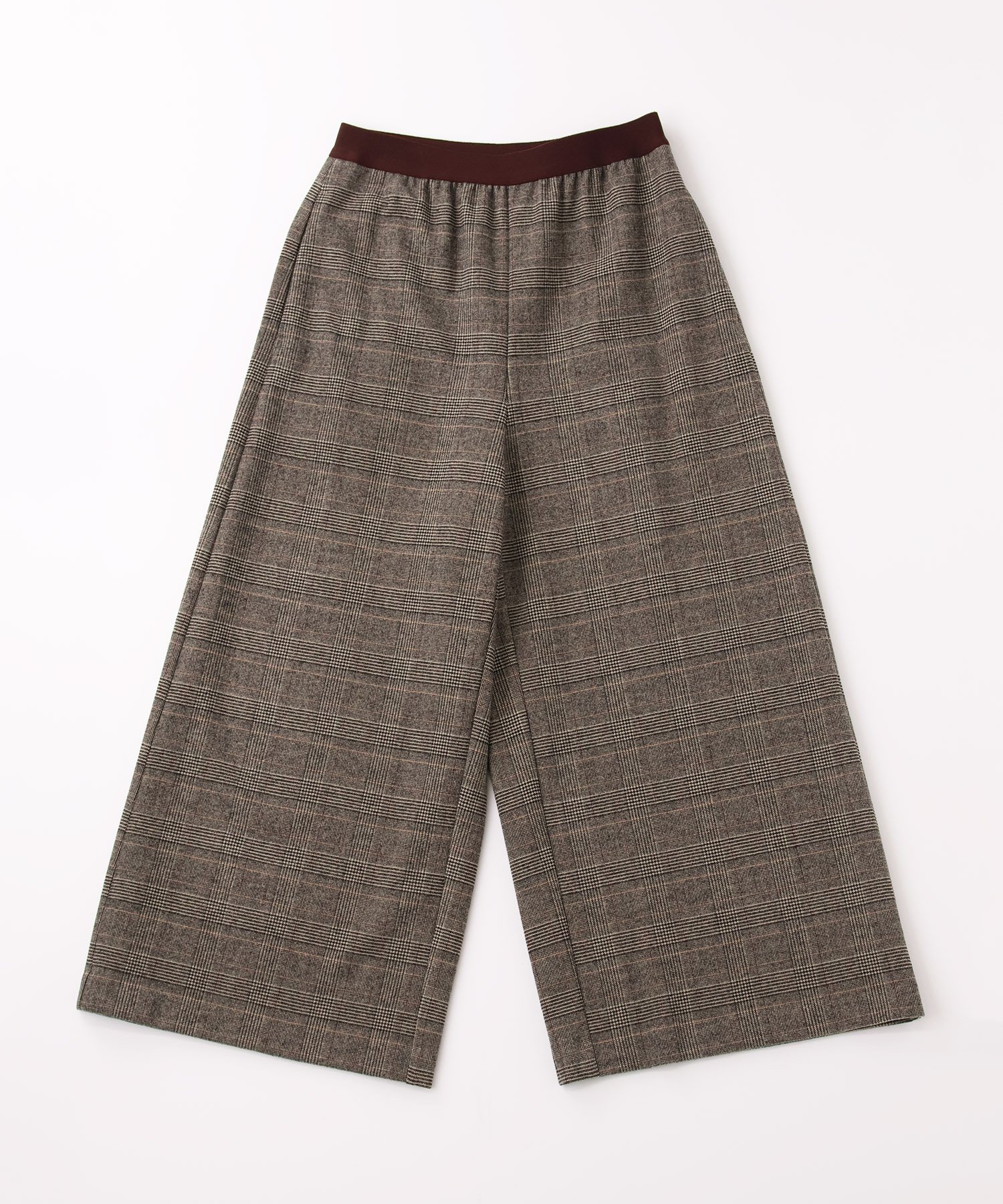 【SALE／60 OFF】TABASA 両面起毛チェックワイドパンツ【ゴムウエスト】 タバサ パンツ その他のパンツ グレー【送料無料】