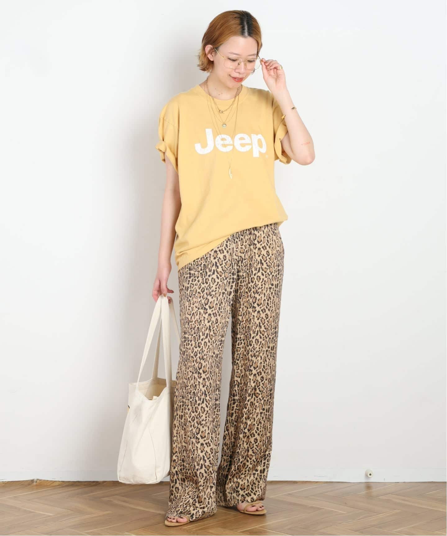 AP STUDIO 【COUTURE D'ADAM/クチュールドアダム】Leopard Italian Print Pants エーピーストゥディオ パンツ スラックス・ドレスパンツ ブラウン【送料無料】