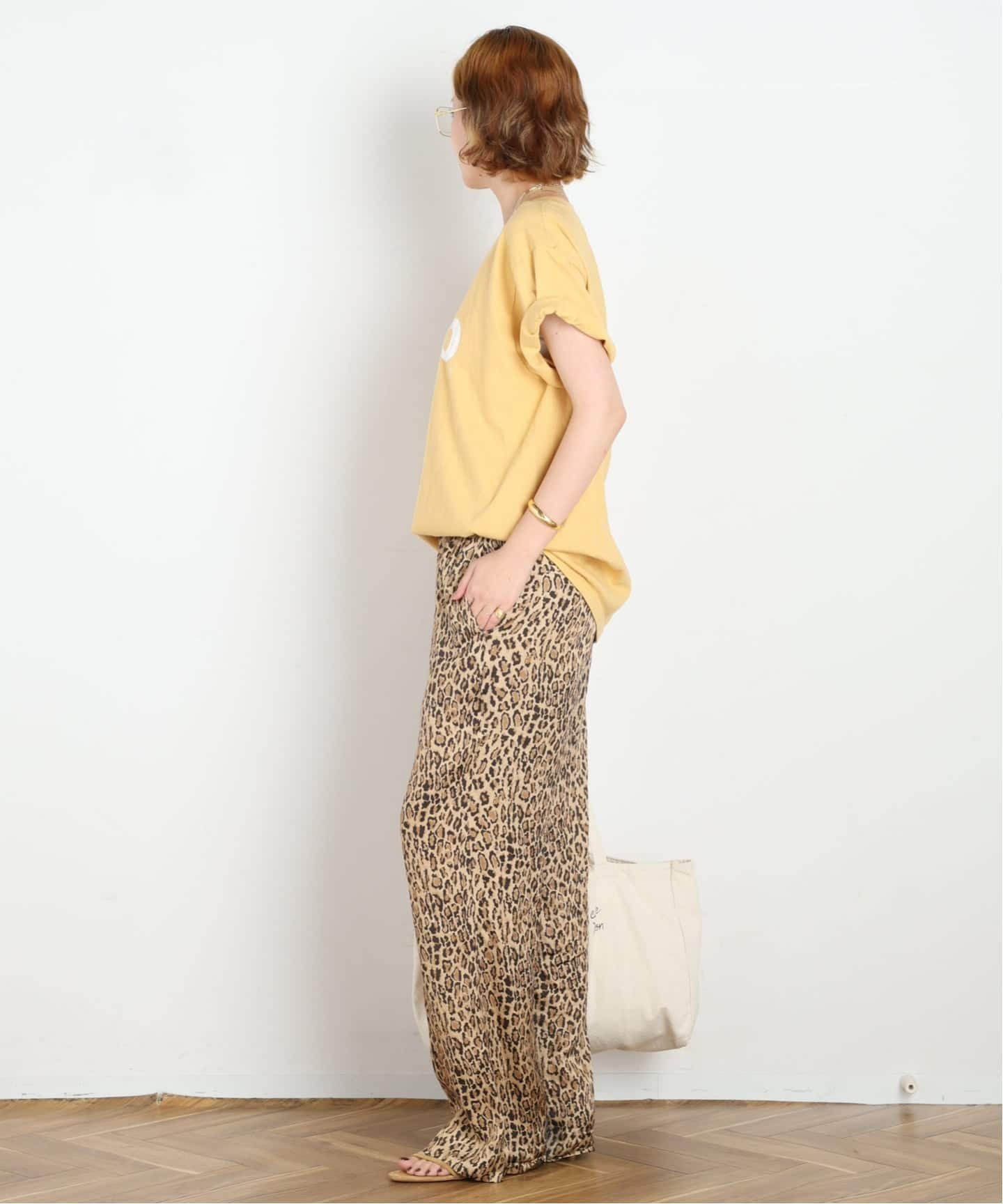 AP STUDIO 【COUTURE D'ADAM/クチュールドアダム】Leopard Italian Print Pants エーピーストゥディオ パンツ スラックス・ドレスパンツ ブラウン【送料無料】