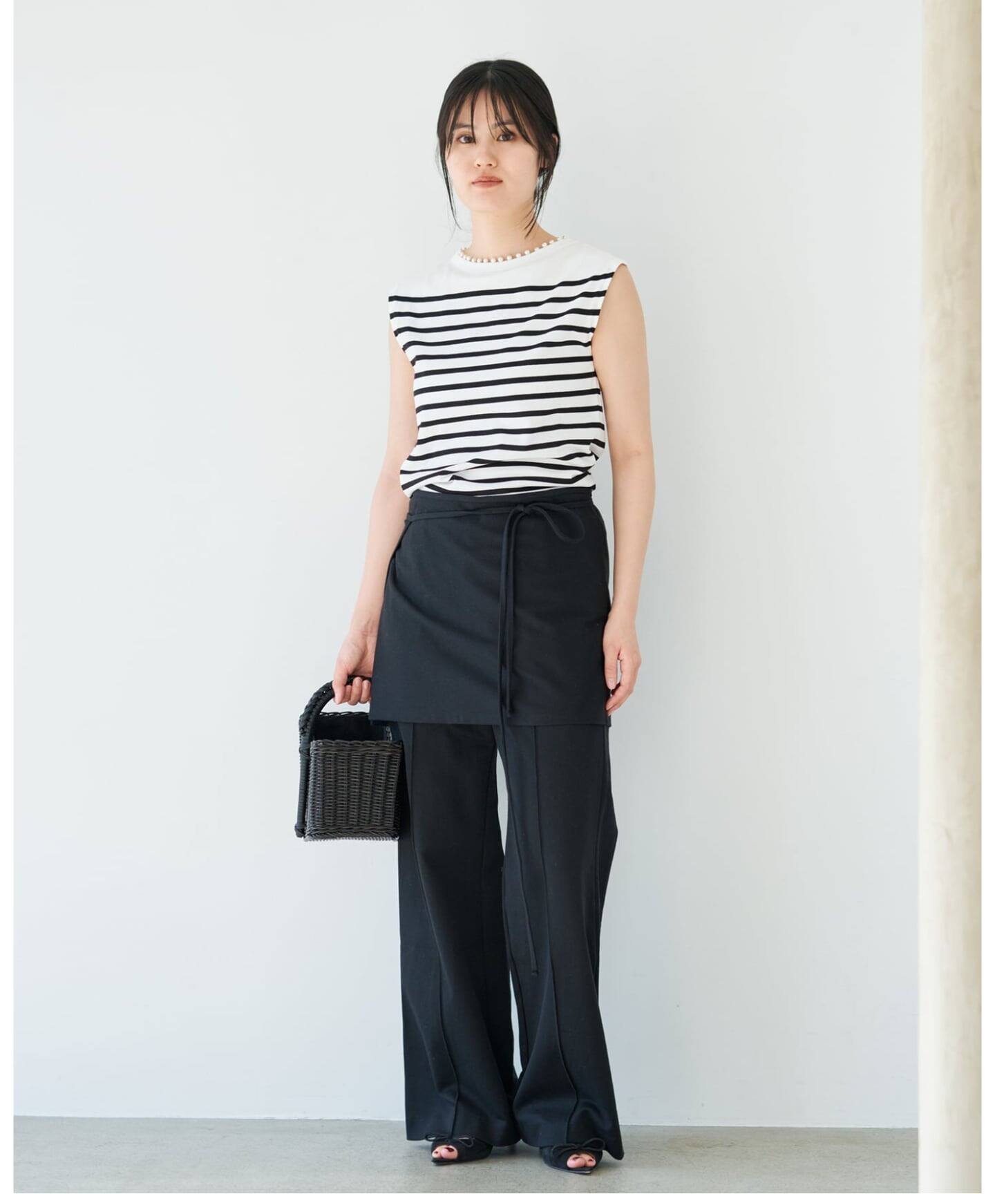 IENA CURRENTAGE/カレンテージラップパンツ A2561UP 403 イエナ パンツ スラックス・ドレスパンツ ブラック