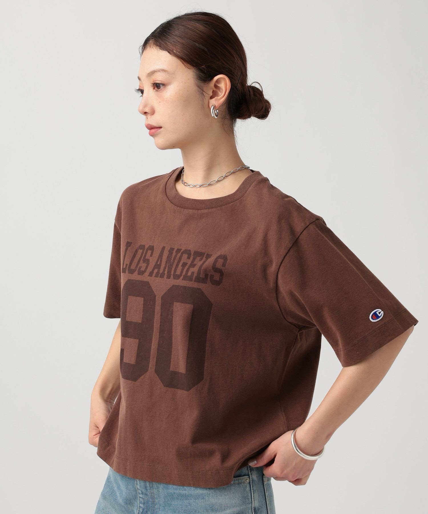 BAYFLOW 【Champion(チャンピオン)】別注フロントロゴTシャツ ベイフロー トップス カットソー・Tシャツ ブラック ブラウン ネイビー ベージュ【送料無料】
