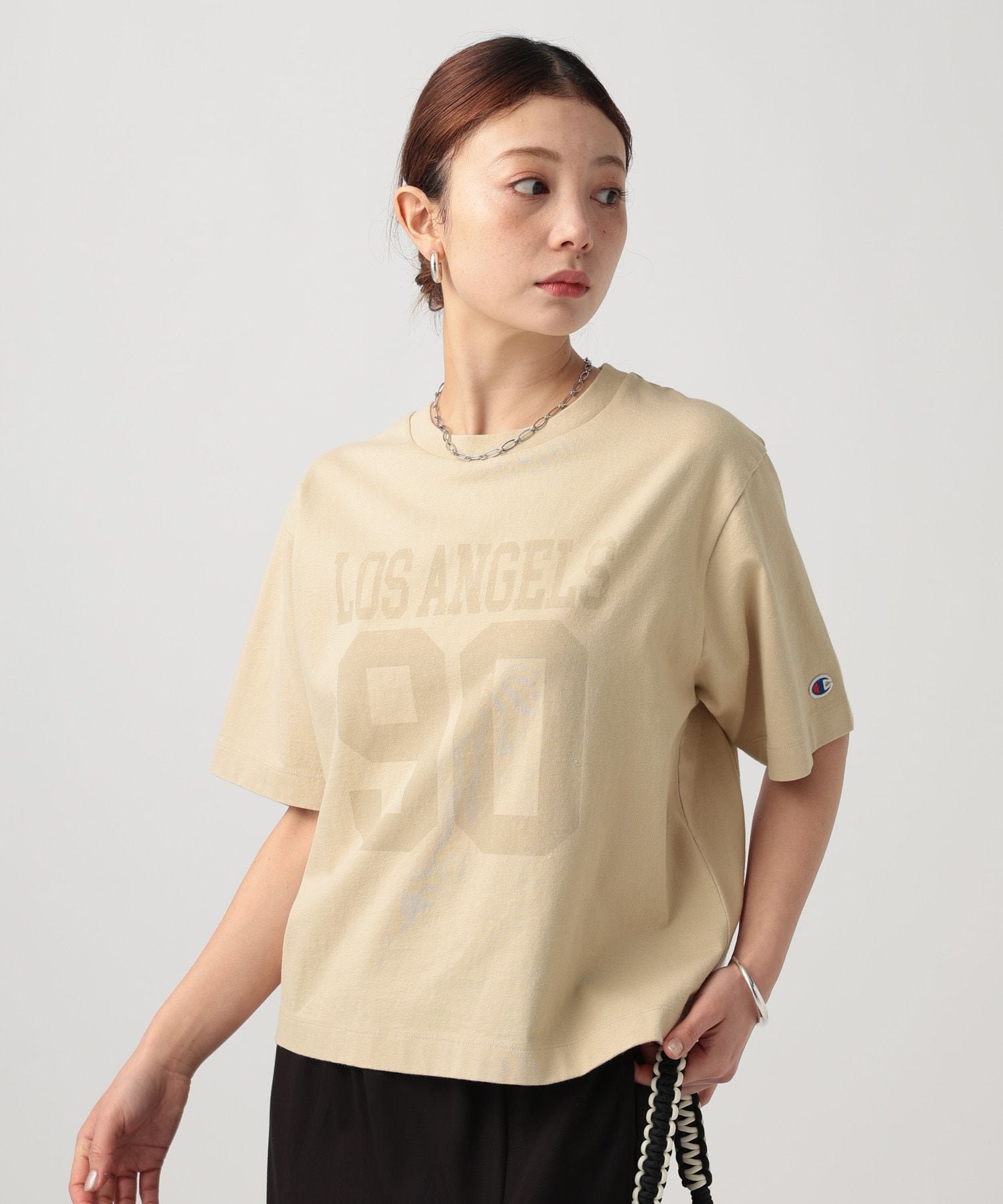BAYFLOW 【Champion(チャンピオン)】別注フロントロゴTシャツ ベイフロー トップス カットソー・Tシャツ ブラック ブラウン ネイビー ベージュ【送料無料】