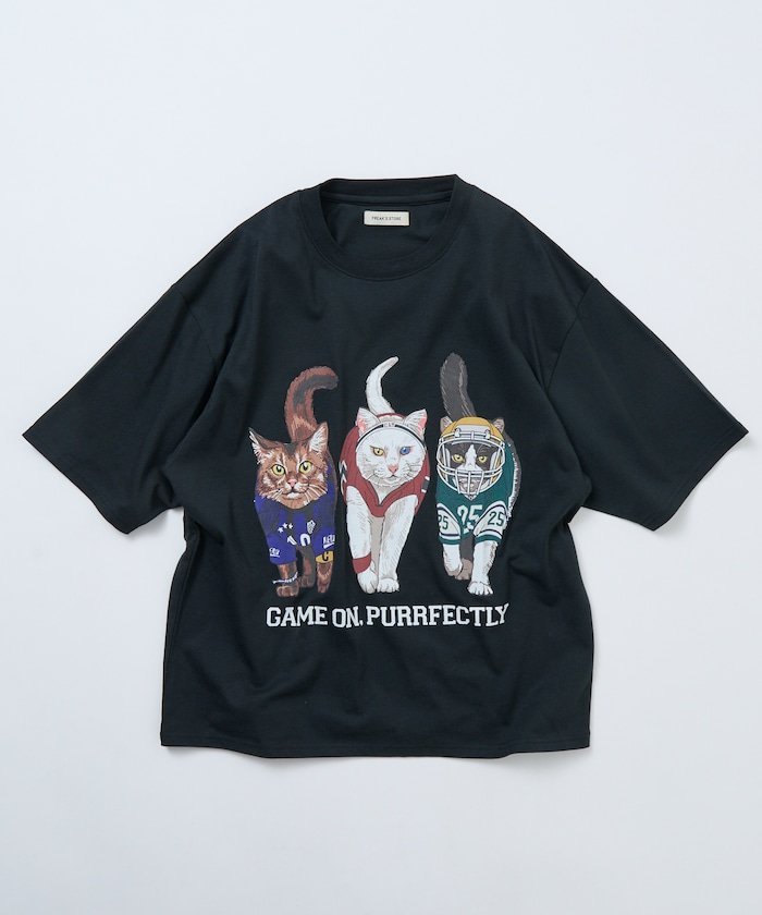 限定展開 ビッグシルエット バックプリント Tシャツ/THREE CATS/スリー キャッツ フリークスストア トップス カットソー・Tシャツ グレー ホワイト ブラック