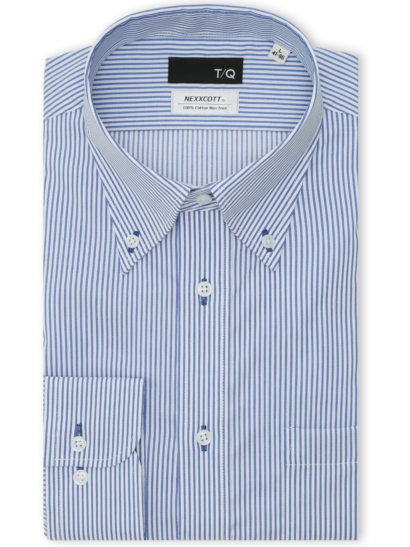 【SALE／10%OFF】TAKA-Q ワイシャツ メンズ 長袖 ノンアイロン ボタンダウン ビジネス ドレス 綿 コットン ネクスコット NEWスタンダードフィット タカキュー スーツ・フォーマル Yシャツ・カッターシャツ ブルー【送料無料】
