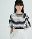 ADAM ET ROPE 039 FEMME 【agnes b. pour ADAM ET ROPE 039 】ハーフスリーブボーダーTシャツ アダムエロペ トップス カットソー Tシャツ ブラック ブルー ピンク【送料無料】