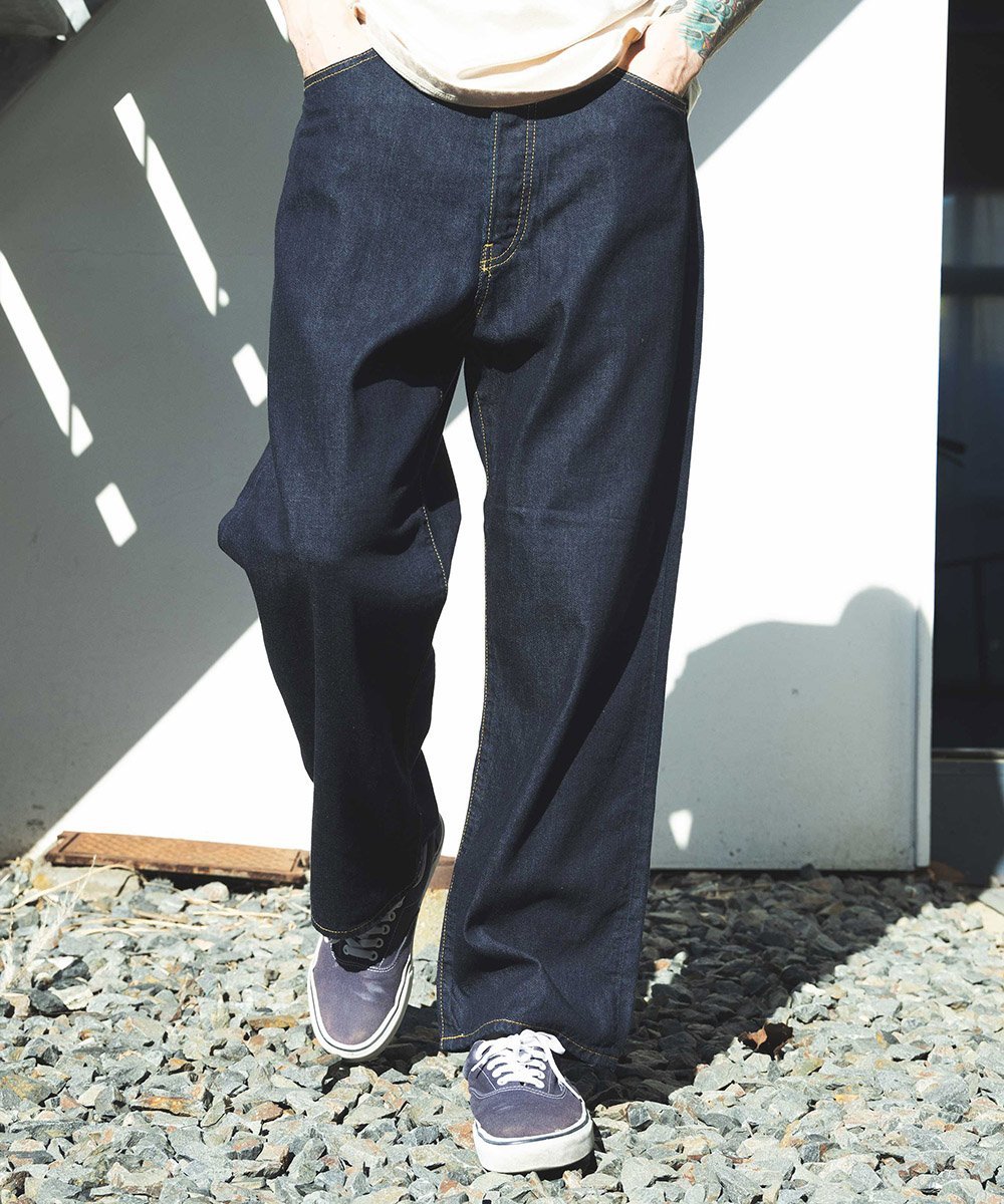 MR.OLIVE RINSE WASH 8oz DENIM / 5 POCKET WIDE JEANS ミスターオリーブ パンツ ジーンズ デニムパンツ ブルー ブラック ホワイト【送料無料】