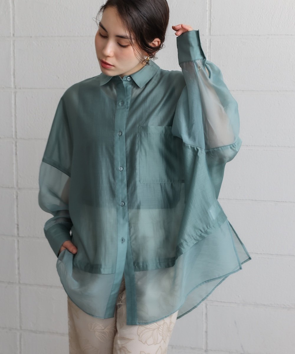 【SALE／50%OFF】Bou Jeloud シアードッキングチュニック バブ / ブージュルード ワンピース・ドレス チュニック ブラック グリーン ブラウン