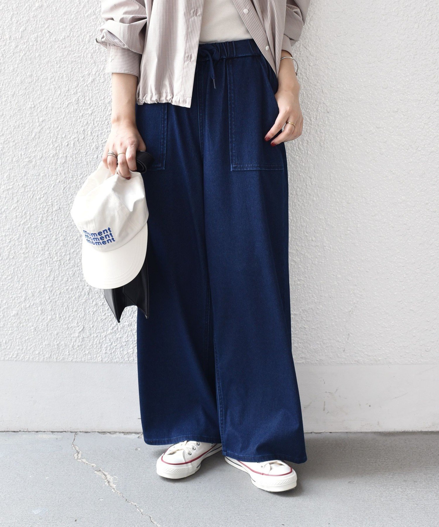 SHIPS Colors SHIPS Colors:＜洗濯機可能＞カットデニム ドロスト パンツ◇ シップス パンツ ジーンズ・デニムパンツ ブルー ネイビー【送料無料】