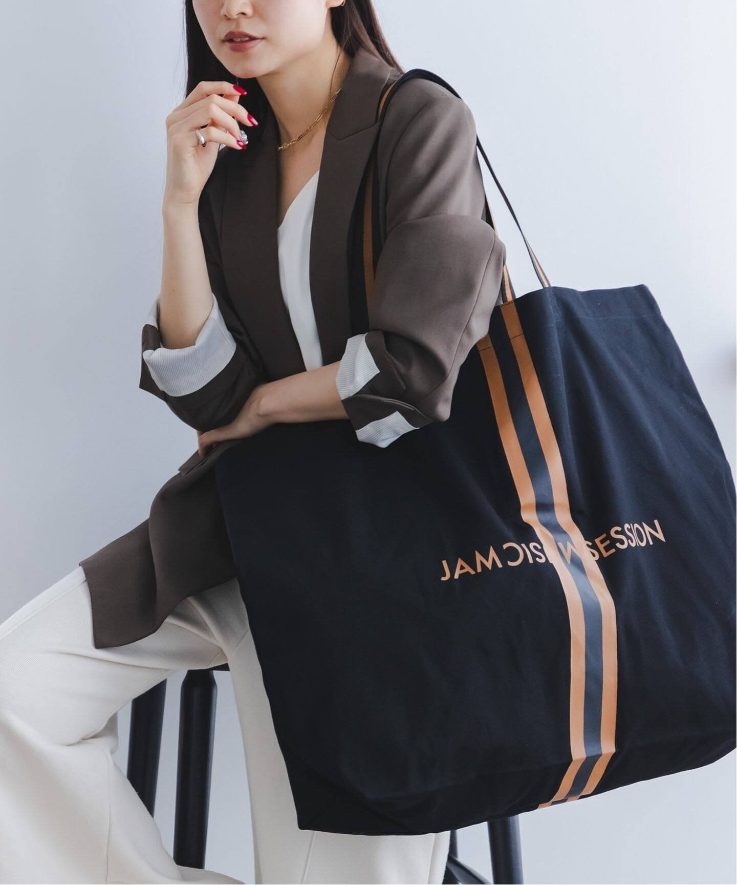 NOBLE 《追加予約3・WEB限定》N.Jam/エヌジャム トート Large ノーブル バッグ トートバッグ ブラック【送料無料】