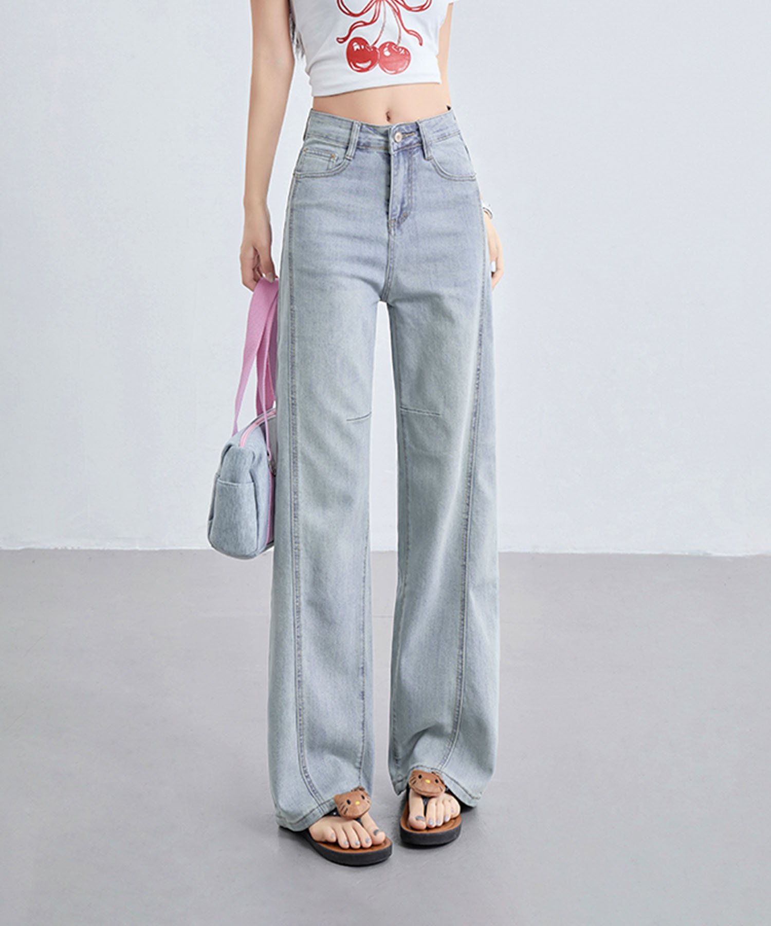 Cotton - 【SALE／10%OFF】aimoha - select - aimoha/ライトデニムワイドパンツ アイモハ パンツ ジーンズ・デニムパンツ
