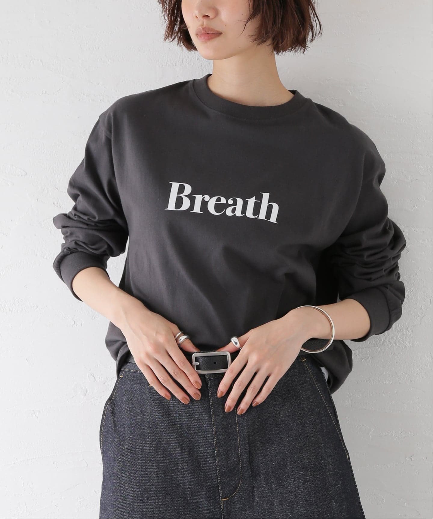 JOURNAL STANDARD L'ESSAGE POET MEETS DUBWISE BREATH ロングスリーブTシャツ ジャーナルスタンダード レサージュ トップス カットソー・Tシャツ ホワイト ブラック