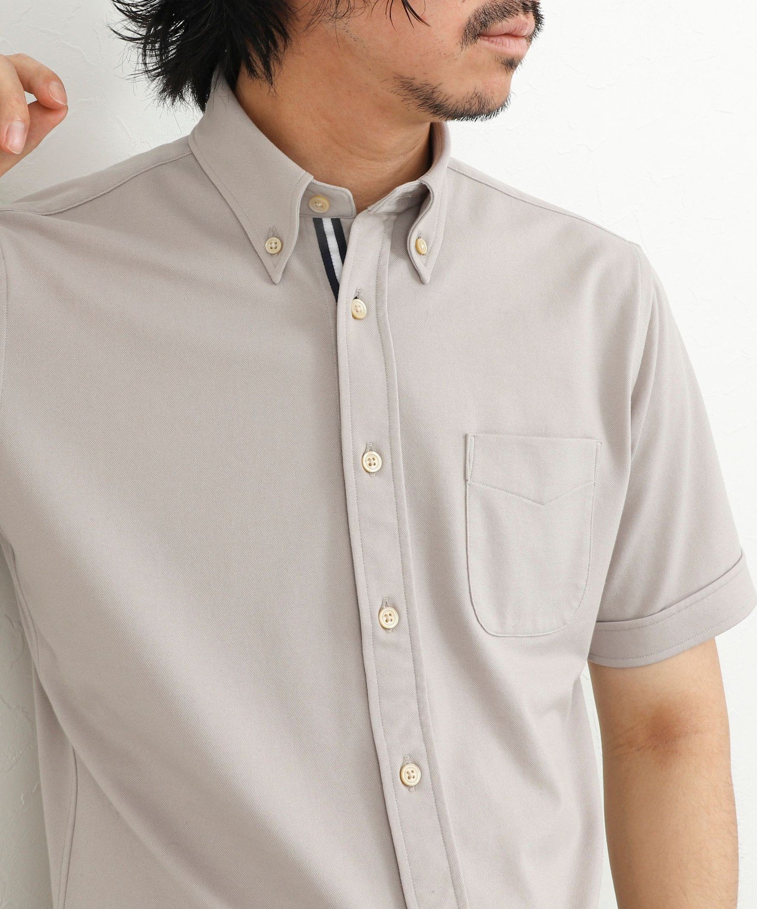 NOLLEY'S goodman 《ビジカジ対応》カノコテープBD SS 半袖ボタンダウンシャツ 26SS ノーリーズ トップス シャツ・ブラウス ブルー ネイビー ベージュ【送料無料】