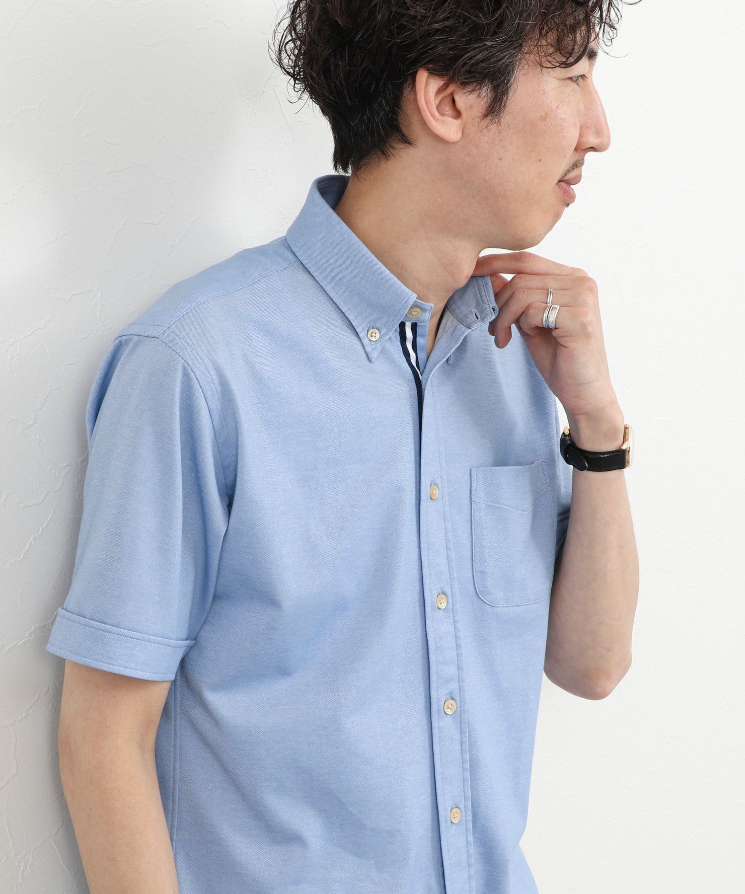 NOLLEY'S goodman 《ビジカジ対応》カノコテープBD SS 半袖ボタンダウンシャツ 26SS ノーリーズ トップス シャツ・ブラウス ブルー ネイビー ベージュ【送料無料】