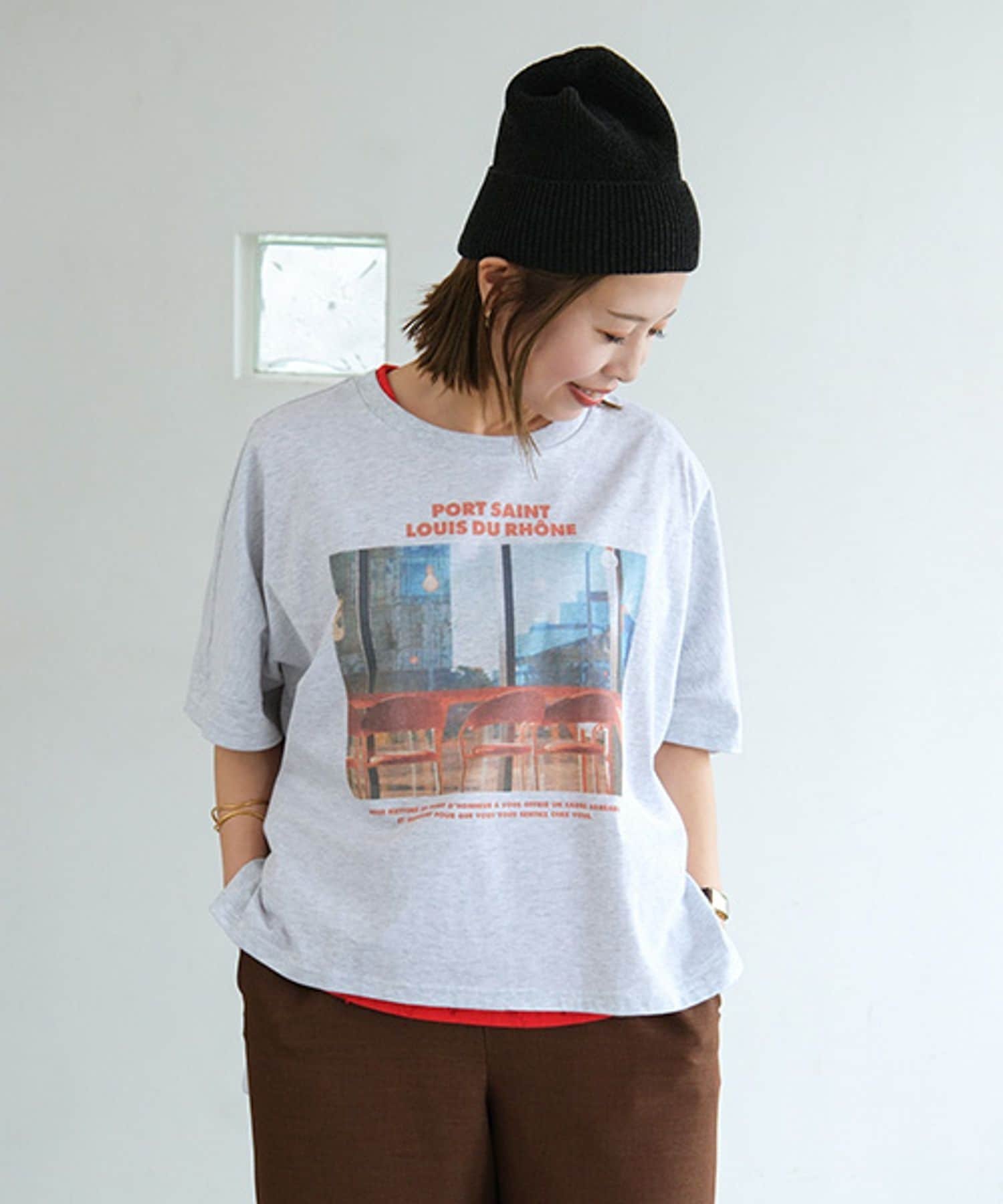 studio CLIP 【MINAKO企画】ポンチョフォトTシャツ スタディオクリップ トップス カットソー・Tシャツ ブラウン ブラック【送料無料】