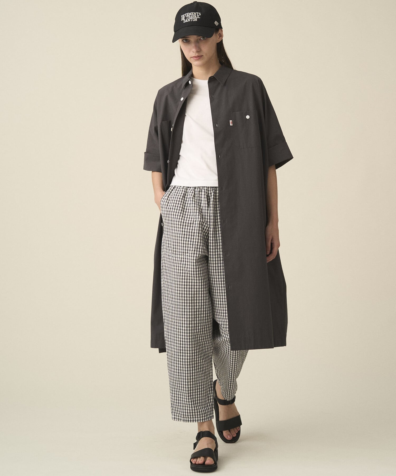 Bshop DANTON ｜ コットンポプリン ワークシャツワンピース WOMEN ビショップ ワンピース・ドレス ワンピース グレー【送料無料】