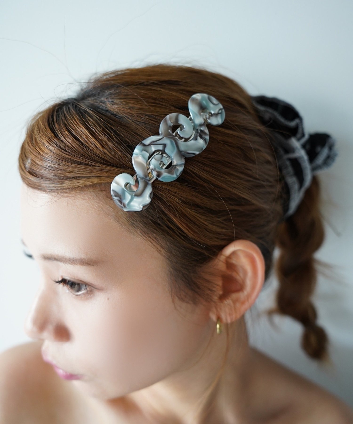 SANSeLF マーブルニュアンスバレッタ saa26s065 チュクラ ヘアアクセサリー バレッタ・ヘアクリップ・ヘアピン