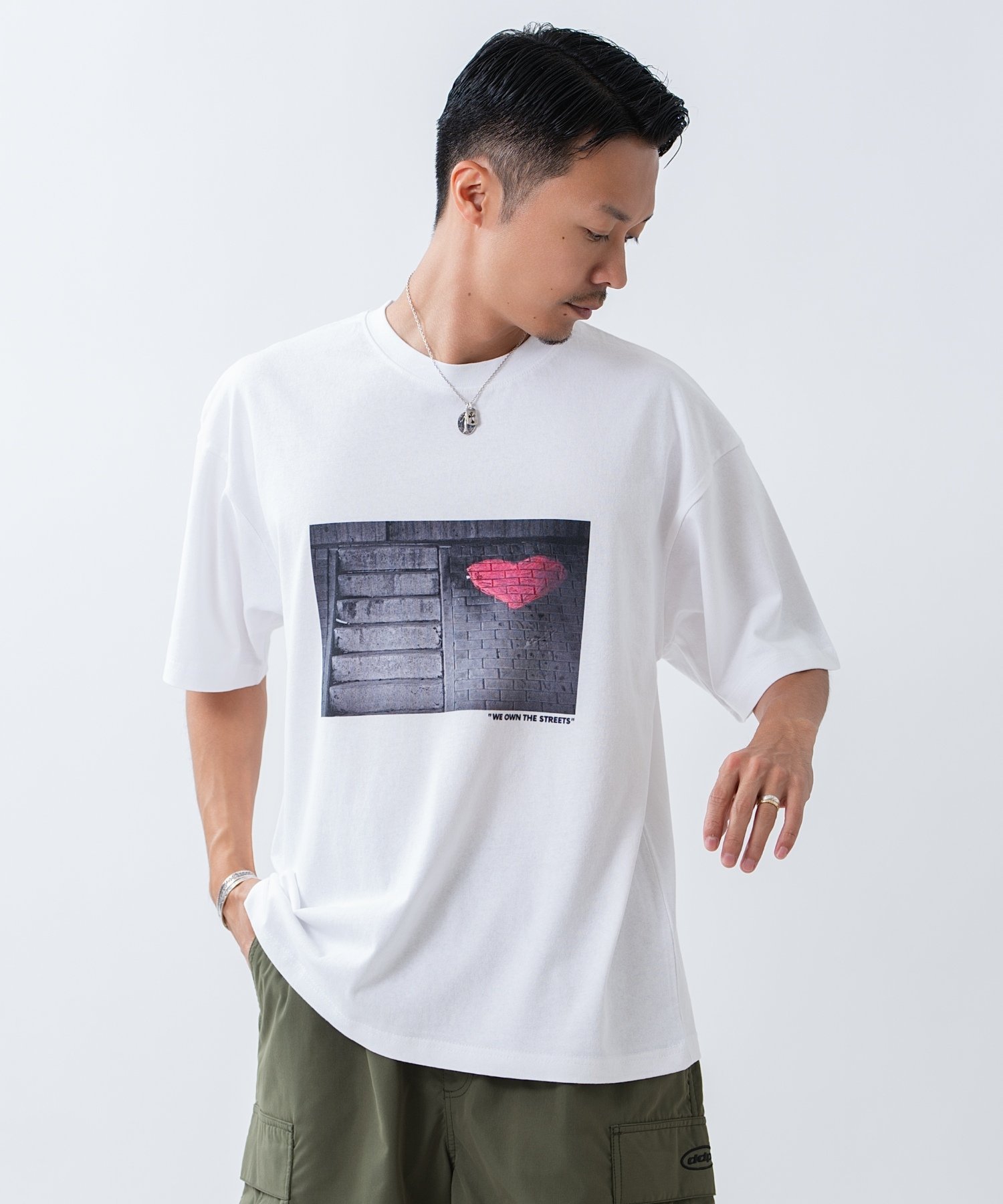 improves ハートアートフォト 半袖Tシャツ インプローブス トップス カットソー・Tシャツ ホワイト