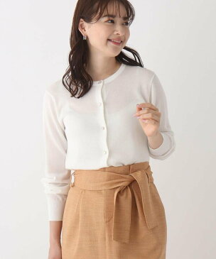 【SALE/40%OFF】index コットンアセテート丸首多ボタンカーディガン【WEB限定アイテム】 インデックス ニット カーディガン ホワイト グレー ブラック グリーン パープル ネイビー