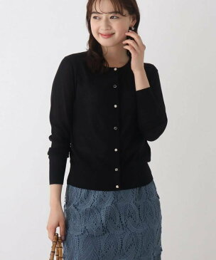 【SALE/40%OFF】index コットンアセテート丸首多ボタンカーディガン【WEB限定アイテム】 インデックス ニット カーディガン ホワイト グレー ブラック グリーン パープル ネイビー