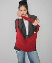 【SALE/69%OFF】kivi ファブリックショルダーバッグ レトロガール バッグ ショルダーバッグ レッド ブラック