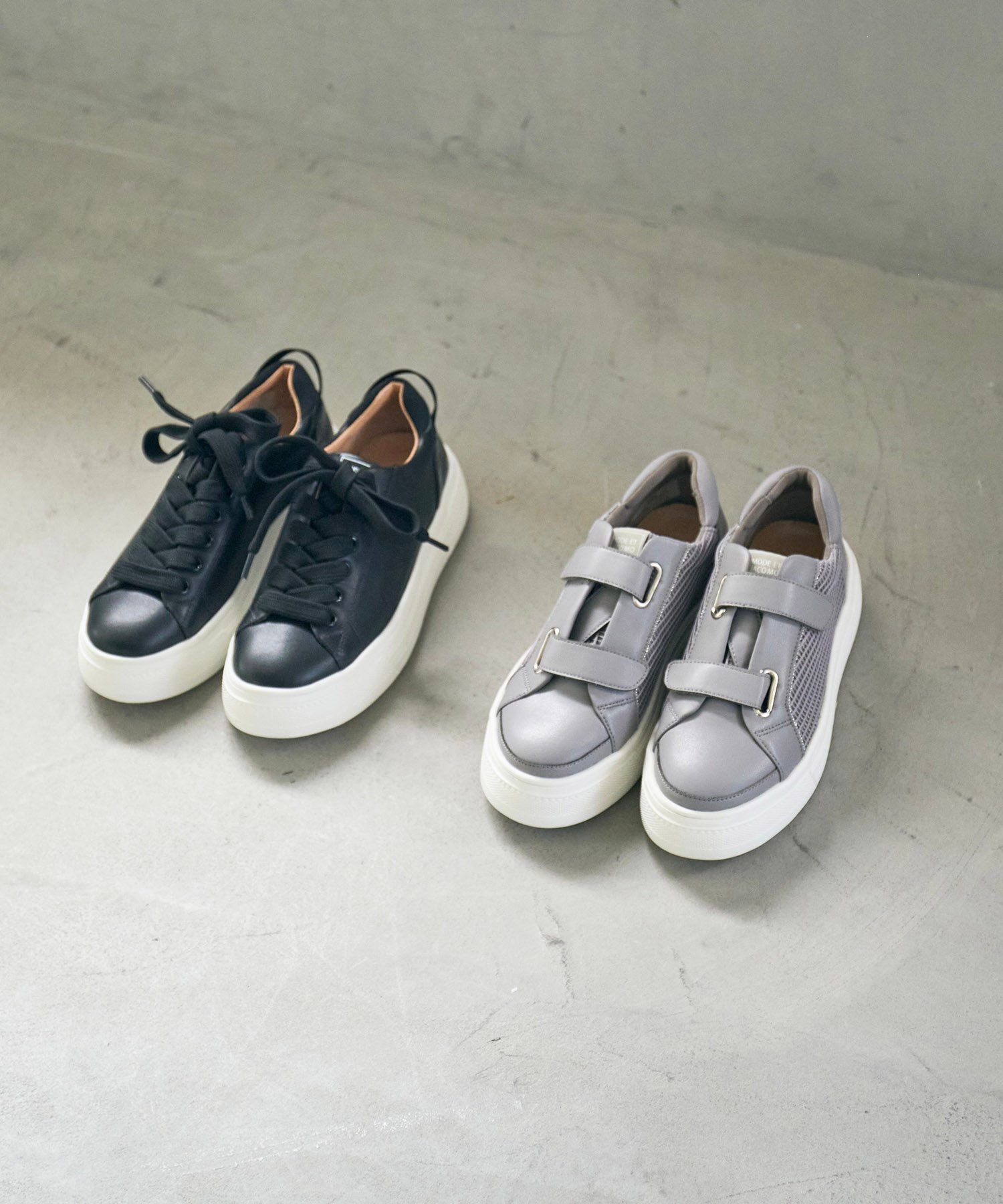 【SALE／38%OFF】MODE ET JACOMO 厚底ダブルベルトスニーカー モード・エ・ジャコ...