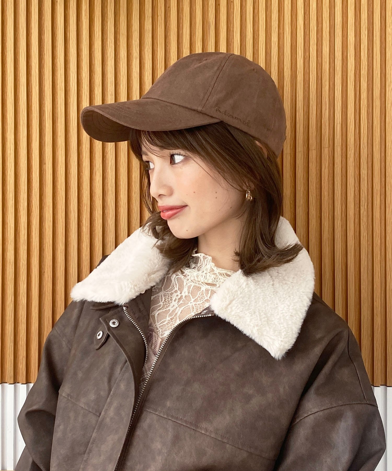 【SALE／50%OFF】MAJESTIC LEGON フェイクスエードロングブリムキャップ マジェスティックレゴン 帽子 キャップ ブラウン ベージュ グレー