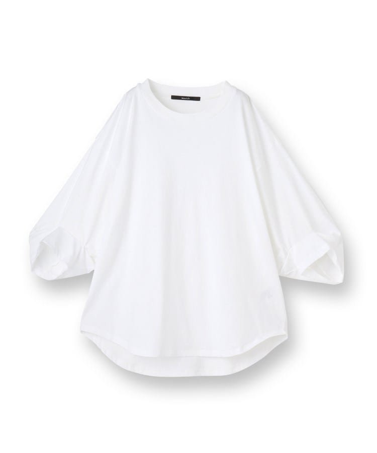 【SALE／20%OFF】UNTITLED 【Munich】タックスリーブTシャツ アンタイトル トップス カットソー・Tシャツ ホワイト ブラック【送料無料】